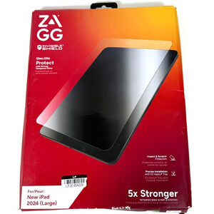 Zagg Glass Elite Protect Screen Protector for New iPad 2024 Large